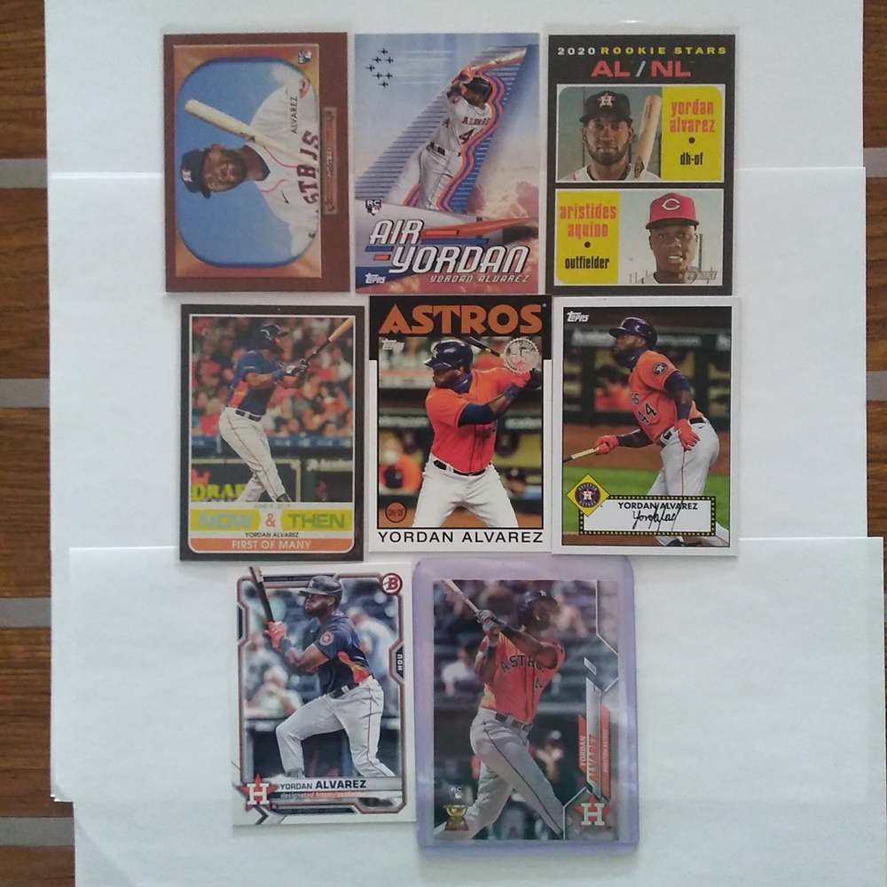 Yordan Alverez 8 Card LOT - Rookies, Inserts and unnumbered SP's